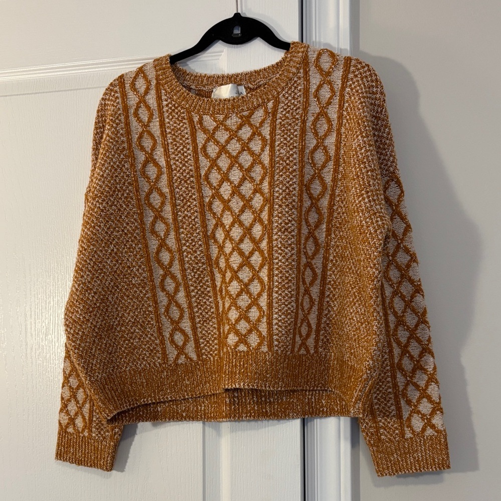 J.O.A. Cable Knit Sweater in Mustard